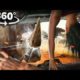 VR 360 - Rhino Attacks Car. Escape and Survive with Girlfriend 6K