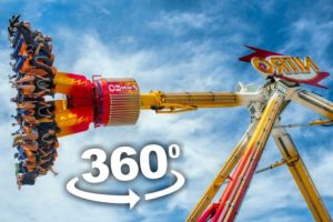 360 Video | Sky Loop Spinning Turbine Amusement Ride 4K 360°