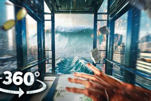 360 Video Science Lab 1 - Escape Tsunami Wave 6k Disaster Survival