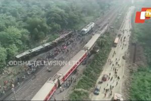 Odisha Train Mishap | Bahanaga accident site on drone camera