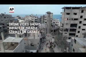 Drone footage captures extent of destruction caused by Israeli airstrikes in Gaza City