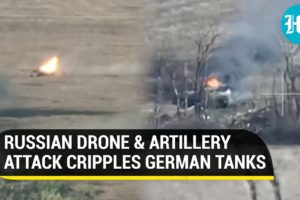 German Leopard Tanks Turn Fireball As Russian Drones, Artillery Hunt Them In Zaporizhzhia | Watch